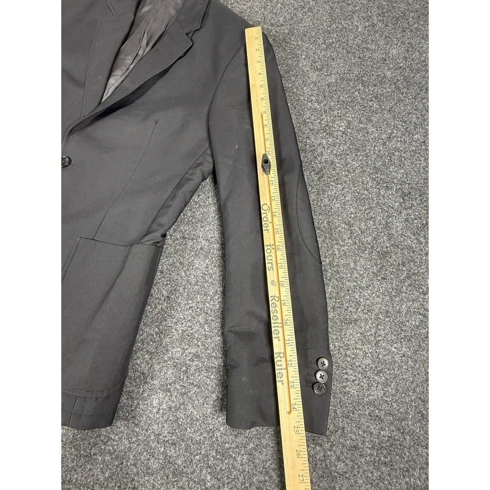 Theory Blazer Mens 40 Black Two Button Elbow Patches Polyamide Cotton Blend